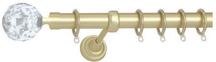 Extendable Metallic Single Curtain Pole Φ25mm 110-210cm Gold