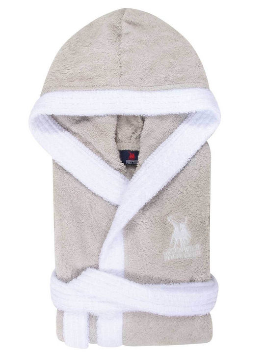 Greenwich Polo Club Παιδικό Μπουρνούζι Essential Γκρι με Κουκούλα