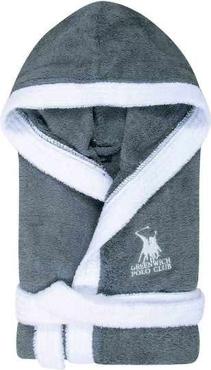Greenwich Polo Club Παιδικό Μπουρνούζι Essential Γκρι με Κουκούλα