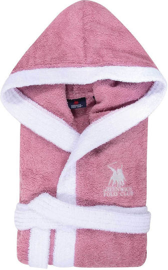 Greenwich Polo Club Παιδικό Μπουρνούζι Essential Ροζ με Κουκούλα