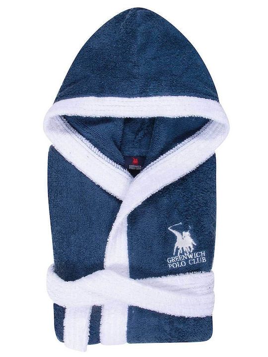 Greenwich Polo Club Kids Bathrobe Essential Blue Hooded