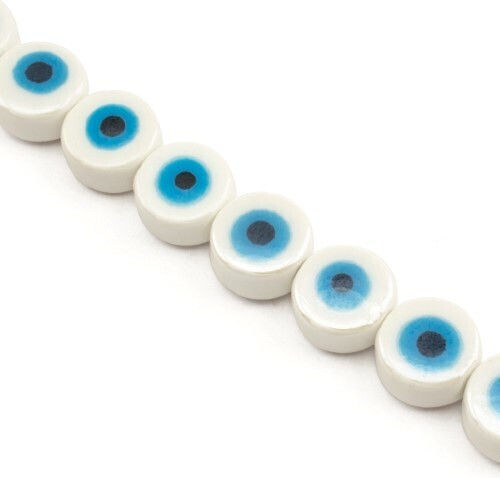 Keramisches Auge 12mm 12Stück/Perle Weiß