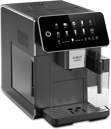 Samus Espressor Automat 1350W Presiune 15 Bar pentru Cappuccino cu Râșniță Negru