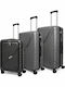 Reisekoffer Hart Dunkelgrau mit 4 Räder Koffer-Set 3 Stück