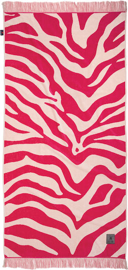 Greenwich Polo Club Beach Towel Cotton Magenta Taupe 180x90cm