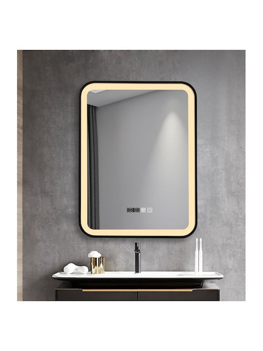 Καθρεφτης Μπανιου Led Αφης Mirrorlux Elora S-4657b Ορθογωνιος 800χ600mm Μαυρος