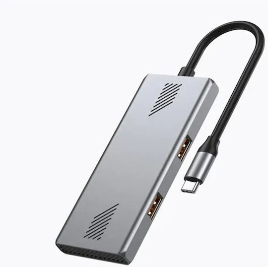 Gembird Hub 4 Θυρών USB 3.2 με σύνδεση USB-C Ασημί