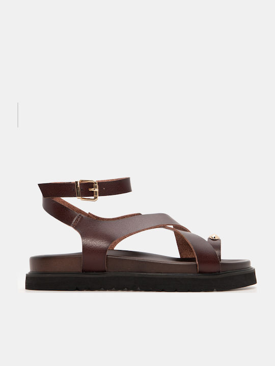 Luigi Γυναικεία Σανδάλια Flatforms Καφέ