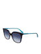 Longchamp Woman Sunglasses with Brown Tartaruga Horn-Rimmed Frame and Blue Gradient Lens LO1234 746