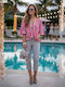 Women's Blouse Floral Pink
