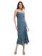 Rochie De Vară Pentru Femei Midi Din Denim Multi