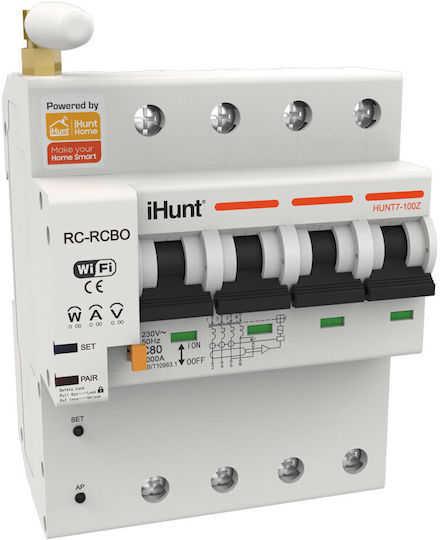 iHunt Vierpoliger Elektrische Schaltpaneel-Druckknopfschalter WiFi 400V 16A