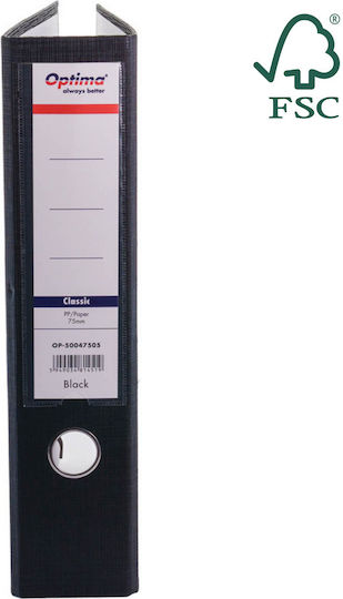 Optima Clasic & Premium A4 Bogen Ringordner Laminierte Pp Papier Metallkante 75 Mm Optima Classic Schwarz
