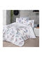 First Choice Set Huse Pentru Pilote 100% Bumbac 200x220cm Dublu Cu 4 Fețe De Pernă & 1 Cearceaf Beige/Gri
