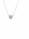 14K Gold Necklace Heart Shape Zircon Weight 1.90gr