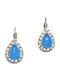 Legola Dangle Steel Earrings with Grey Stones