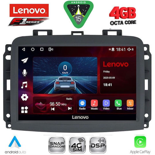 Lenovo Ηχοσύστημα Αυτοκινήτου για Fiat 500L 2012-2022 (Bluetooth/USB/WiFi/GPS/Apple-Carplay/Android-Auto) με Οθόνη Αφής 10"