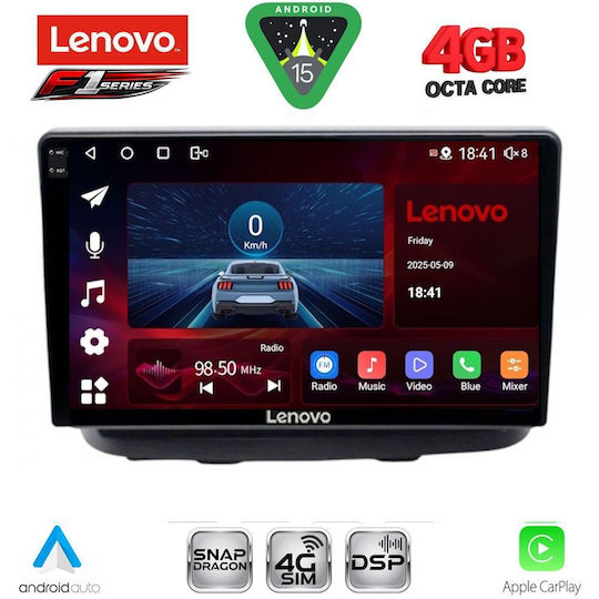 Lenovo Ηχοσύστημα Αυτοκινήτου για Fiat Doblo 2002-2009 (Bluetooth/USB/WiFi/GPS/Apple-Carplay/Android-Auto) με Οθόνη Αφής 10"