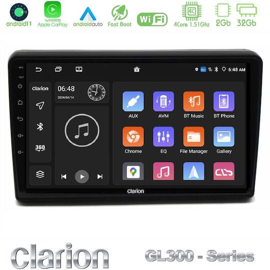 Clarion Car Audio System for Citroen C5 2008-2019 (Bluetooth/USB/AUX/WiFi/GPS/Apple CarPlay/Android Auto) with 10" Touch Screen