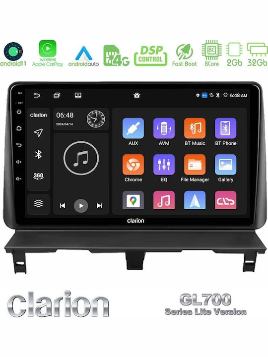 Clarion Car Audio System for Peugeot Partner Citroen Berlingo 2002-2008 Bluetooth USB WiFi GPS Apple CarPlay Android Auto with 9" Touch Screen