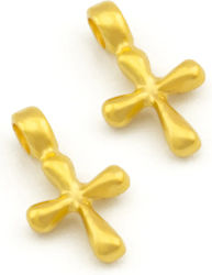 Metallischer Kreuz 10x12mm Vergoldet Gr 24k Verpackung 10 Stück