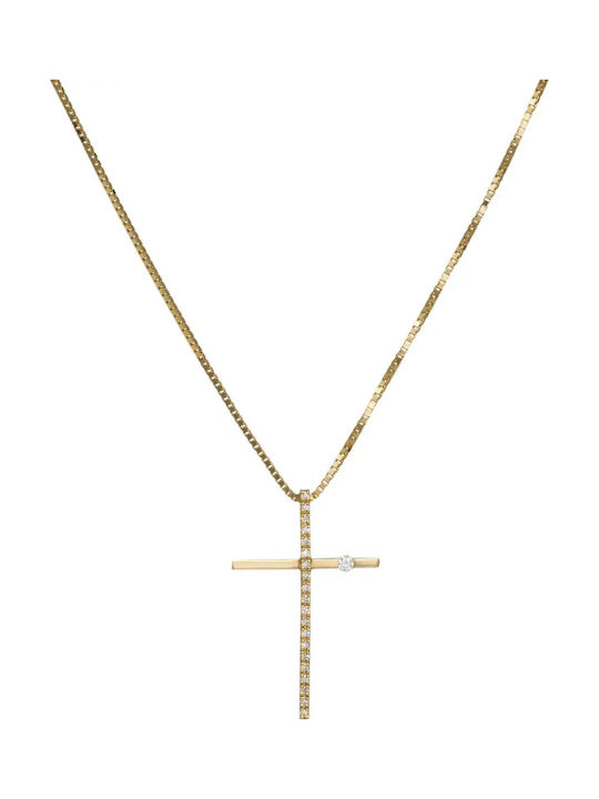 Damen Gold Kreuz 18K mit Kette
