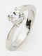 Women's Ring with Diamond & Zircon Made of Steel
