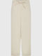 Women's High Rise Fabric Trousers Ecru