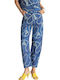 Women's Fabric Trousers in Straight Leg Blue