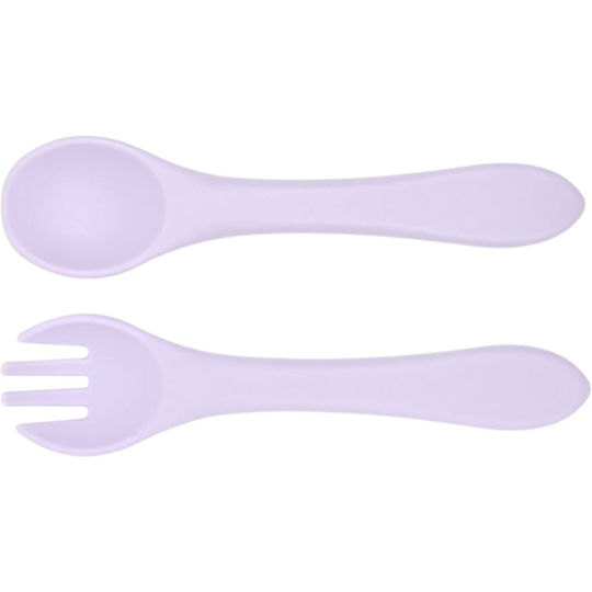 Queen Mother Σετ Βρεφικά Μαχαιροπίρουνα Soft Bites από Σιλικόνη Μωβ 2τμχ