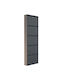 Locking Black Metal Shoe Cabinet with Tilting Shelves L50xW15xH169cm
