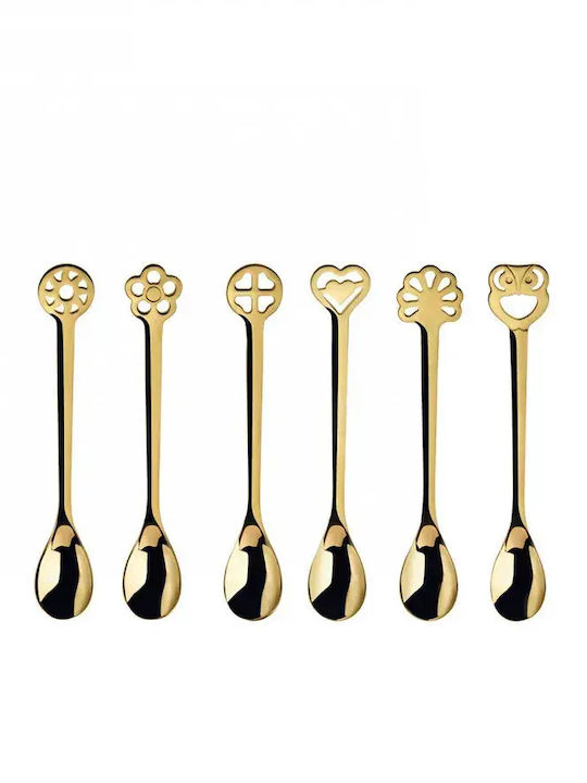 Casa Bugatti Set Löffel Kaffee/Tee Inox Gold 6 Stück