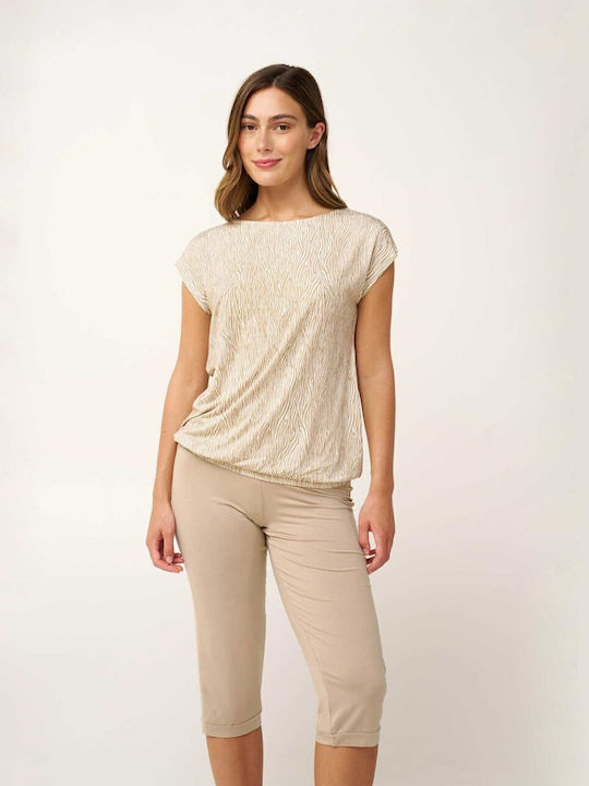 Vamp Winter Women's Pyjama Set Beige Taupe