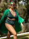 Rock Club Damen Maxi Kimono Für Strand In Grün