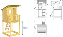Blue Rabbit Дървена Кула За Игра Beach Hut с Пъ...