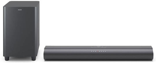 Philips Soundbar 2.1 Bluetooth and HDMI 200W with Wireless Subwoofer and Remote Control Transparent TAB6100/10