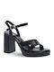 Damen Sandalen Schwarz Leder
