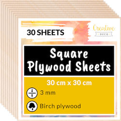 Creative Deco 30 X 30x30cm Plywood Square 3mm 3...