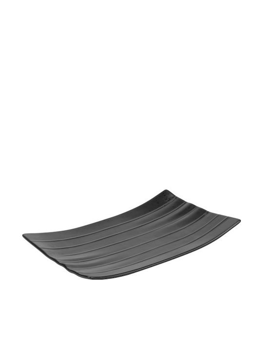 Raki Street Ceramic Black Serving Platter 23.3x14.7cm