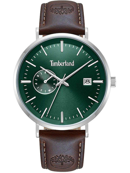 Timberland Ανδρικό Ρολόι 42mm Μπαταρίας με Καφέ Δερμάτινο Λουράκι