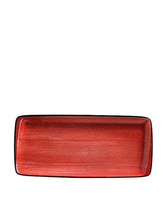 Bonna Passion Servierplatte Rechteckig aus Porzellan Rote 34x16cm