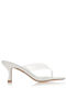 Mules In Patent Leather With High Heel In White Colour