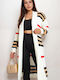 Long Women's Cardigan Ecru