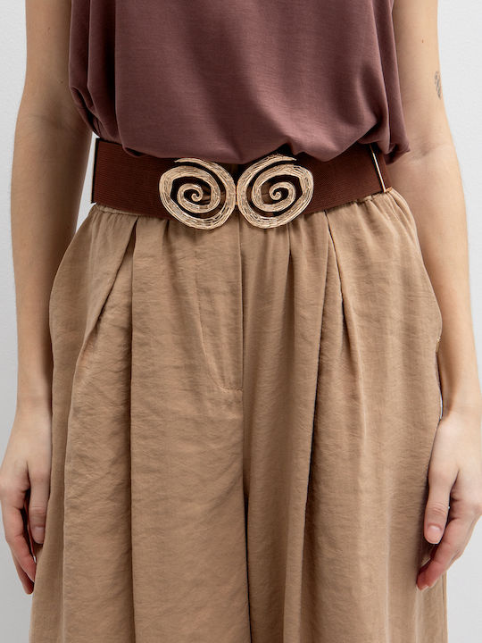 Elastic Women's Belt Brown