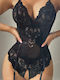 Bodysuit Sexy Negru Din Dantelă Cu Detaliu Inimă Negru