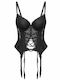Luna Luxury Guepiere Sexy Μπουστοζαρτιέρα Black