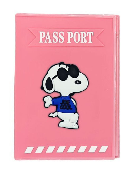 Cute Traveler Passport Case Snoopy Pink