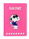 Cute Traveler Passport Case Snoopy Fuchsia