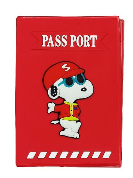 Cute Traveler Θήκη Διαβατήριο Snoopy Hat Κόκκινο