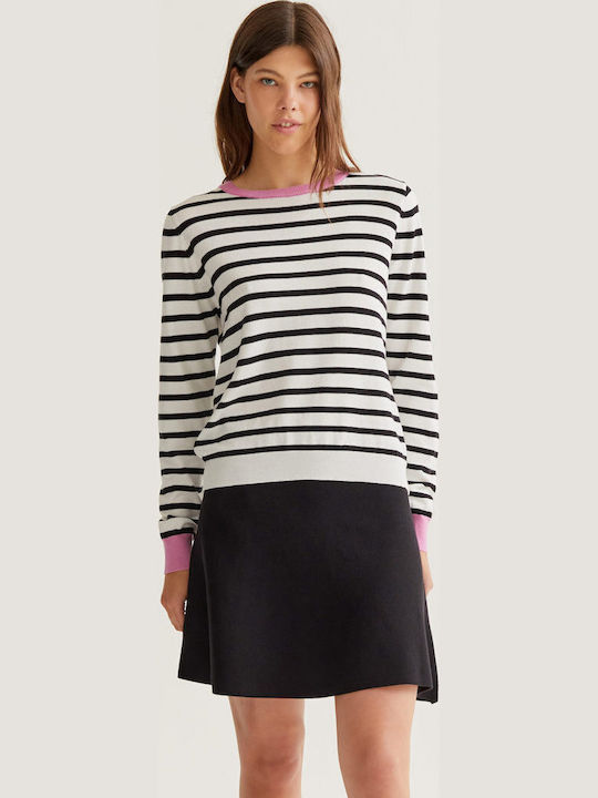 Women's Long Sleeve Striped Blouse Ecru